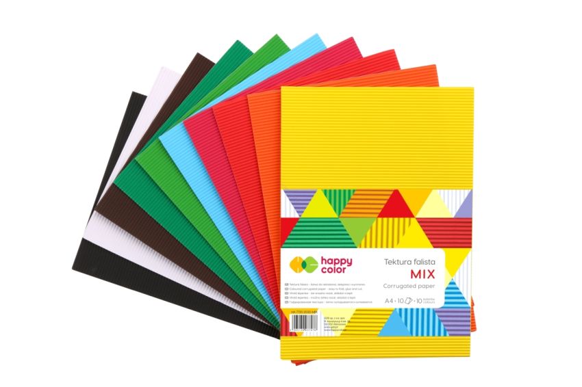 HAPPY COLOR - TEKTURA FALISTA A4 - 10 ARK - MIX