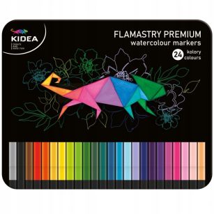 KIDEA - FLAMASTRY KWADRATOWE 24 KOL - METALOWE OP