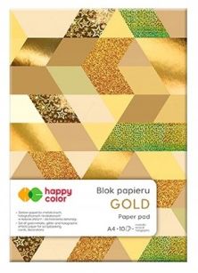 HAPPY COLOR - BLOK A4 - GOLD 10K 150-230g