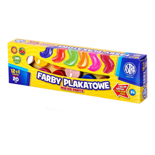 ASTRA - FARBY PLAKATOWE - 13 KOLORÓW 20ml - SŁOIK