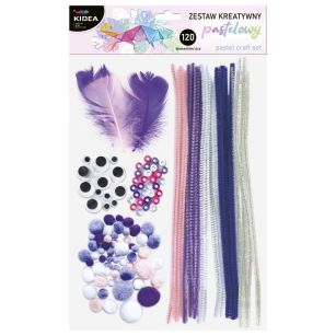 KIDEA - ZESTAW KREATYWNY - PASTELOWY - 120 ELEMENT