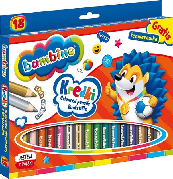 BAMBINO - KREDKI - 18 KOLORÓW - GRUBE DREWNO