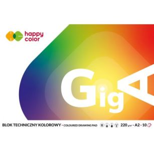 HAPPY COLOR - BLOK TECHNICZNY A2 - KOLOR 220g 10K